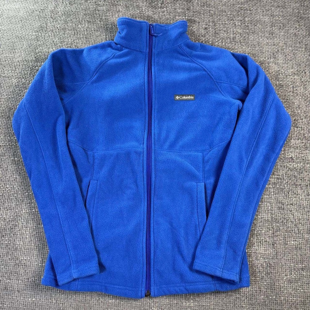 Columbia Fleece Jacket Womens S Blue Full Zip Mock Neck AK2952 Outdoor
